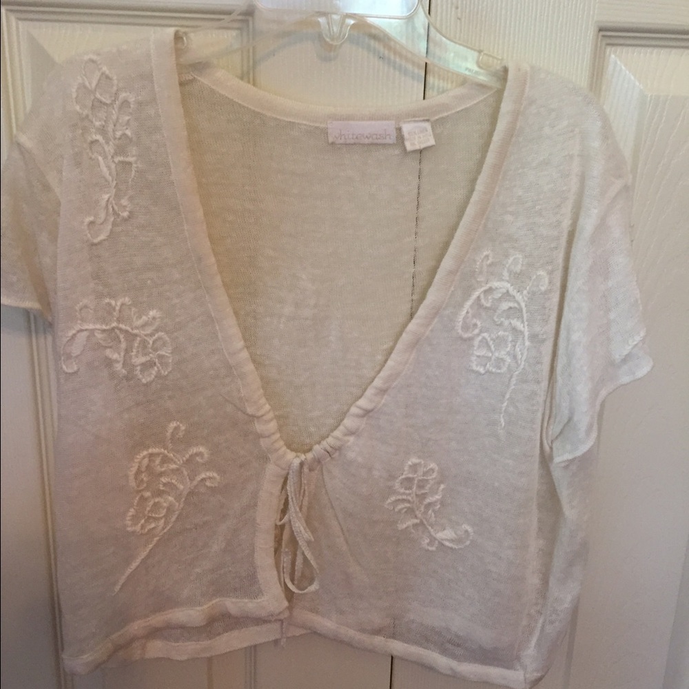 White Embroidered Camisole Top